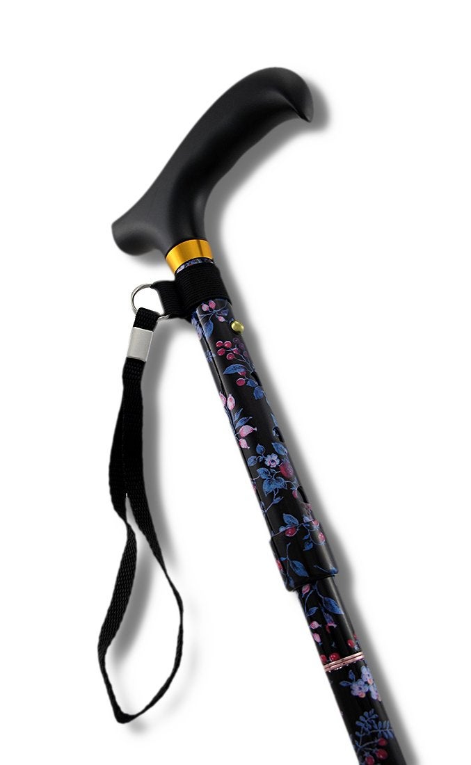 Harvy Purple BlackBerry Ladies Adjustable Mini Folding Cane â€“ Lightweight Aluminum Travel Cane with Contour Handle, Wrist Strap & 11x6â€ Travel Bag, Adjustable 32-36", Supports 250 lbs - Image 2